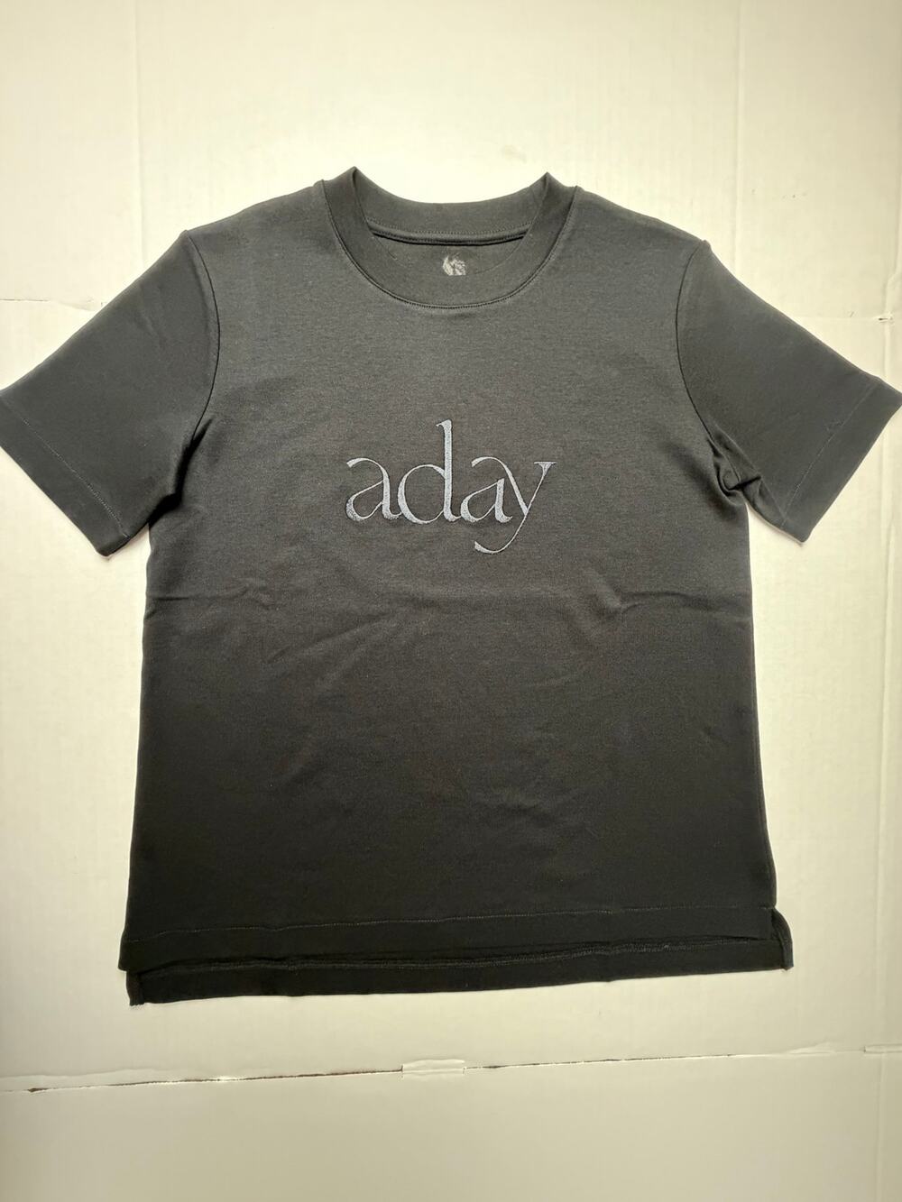 Brand New ADAY Black Tonal Logo Short Sleeve Crewneck T-Shirt